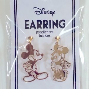 NEW Disney Mickey Minnie Earrings Gold Clip-ons